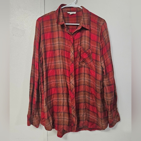 Beachlunchlounge Red Womens Button Down Shirt! - Picture 1 of 5